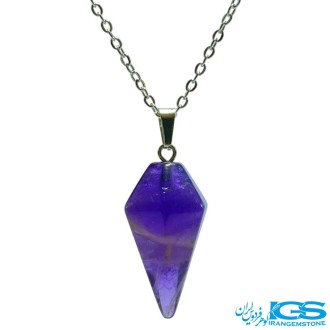 گردنبند آمیتیست شاقول آونگ بدون زنجیر