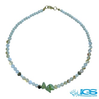 گرنبند زبرجد پریدوت راف با سنگ سیترین