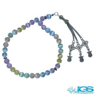 تسبیح سنگ سلنیت رنگین 33 تایی