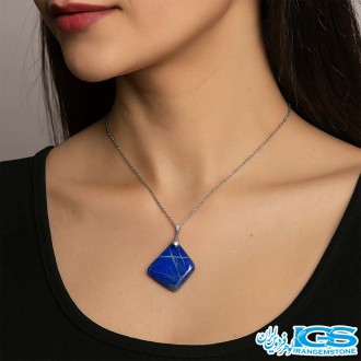 گردنبند لاجورد اصل بدون رنجیر | سنگی آرامش‌بخش