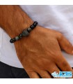 دستبند تورمالین سیاه مکرومه بافی