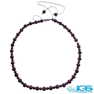 گردنبند گارنت سرخ لعل  بافت مکرومه