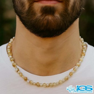 گردنبند سیترین مکرومه بافی