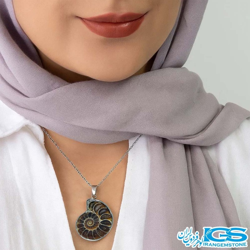 گردنبند فسیل آمونیت بدون زنجیر