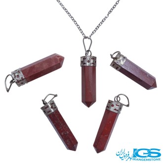 گردنبند منشور سنگ جاسپر بدون زنجیر