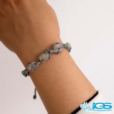 دستبند عقیق سفید مکرومه بافی