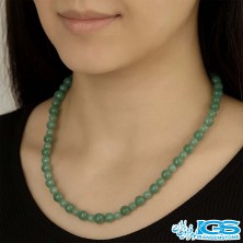 گردنبند آونتورین سبز اصل مکرومه بافی | سنگ شانس و انرژی مثبت