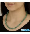 گردنبند آونتورین سبز اصل مکرومه بافی | سنگ شانس و انرژی مثبت