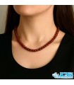 گردنبند کارنلین عقیق سرخ مکرومه بافی