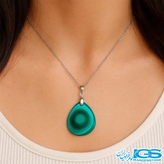 گردنبند سنگ مالاکیت اصل (بدون زنجیر) آرامشبخش