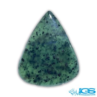 نگین یشم افغان اصل سبز تراش خورده مثلثی شکل
