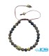 دستبند سنگ چشم ببر مکرومه بافی بودا دار