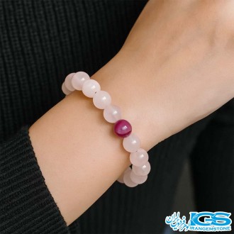 دستبند رزکوارتز مکرومه بافی