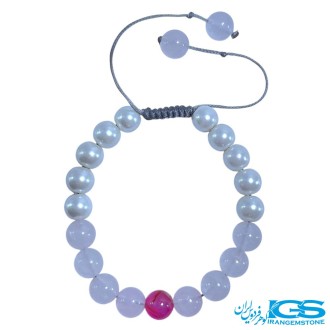 دستبند رزکوارتز مکرومه بافی