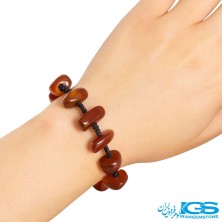 دستبند کارنلین مکرومه بافی