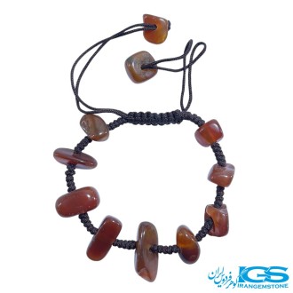 دستبند کارنلین مکرومه بافی