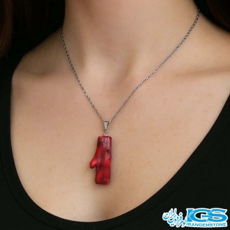 گردنبند مرجان قرمز بدون زنجیر