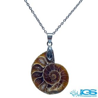 گردنبند فسیل آمونیت | نماد انرژی حیات و تحول بدون زنجیر