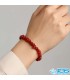 دستبند سنگ مرجان قرمز  راف چیپسی مکرومه بافی