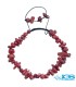 دستبند سنگ مرجان قرمز  راف چیپسی مکرومه بافی