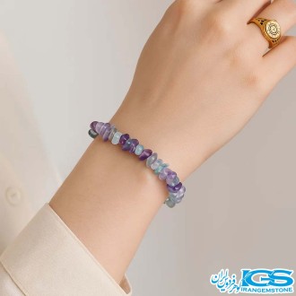 دستبند فلوریت رنگین کمان  چیپسی مکرومه بافی| زیبایی، آرامش و انرژی مثبت