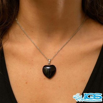 گردنبند سنگ اونیکس قلب اصل با خواص درمانی