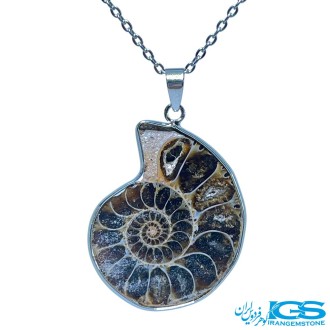 گردنبند فسیل آمونیت | نماد انرژی حیات و تحول بدون زنجیر