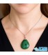 مدل گردنبند سنگ مالاکیت اصل  گردن دارد