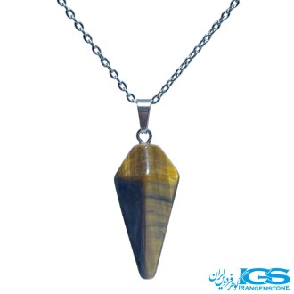 گردنبند  پاندول سنگ چشم ببر بدون زنجیر