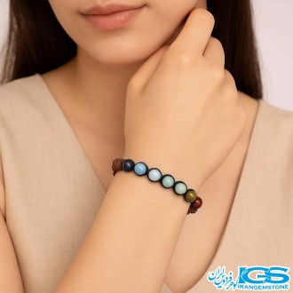 دستبند هفت چاکرا و رودرخشا مکرومه بافی