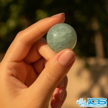 گوی آکوامارین اصل کوچک در دست | Aquamarine Sphere