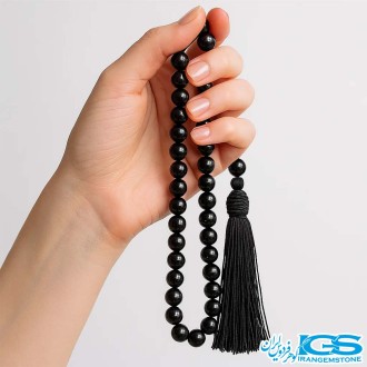 تسبیح تورمالین سیاه ۳۳ دانه اصل | محافظ انرژی منفی در دست مدل