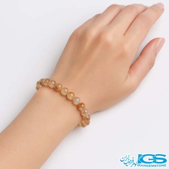 دستبند سنگ سیترین کشی  در دست مدل