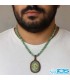 گردنبند آونتورین سبز اصل مکرومه بافی | سنگ شانس و انرژی مثبت در گردن مدل آقا