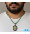 گردنبند آونتورین سبز اصل مکرومه بافی | سنگ شانس و انرژی مثبت