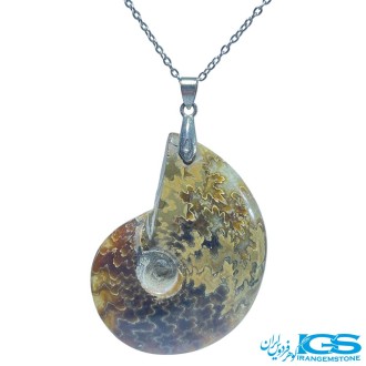 گردنبند فسیل آمونیت | نماد انرژی حیات و تحول بدون زنجیر