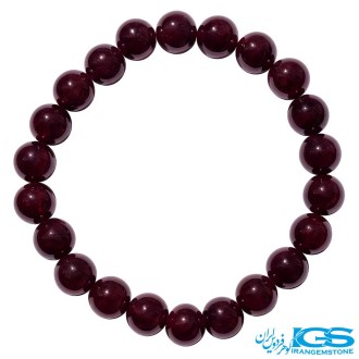 دستبند گارنت (لعل سرخ) کشی اصل سنگ طبیعی