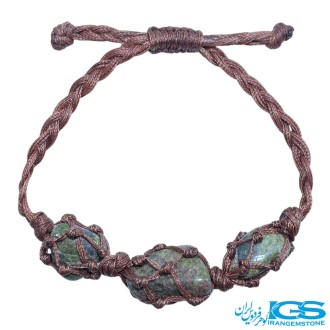 دستبند سنگ اوناکیت راف مکرومه بافی