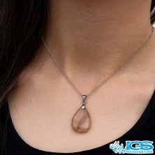 سنگ روتایل طلایی بدون زنجیر در گردن مدل