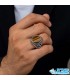 انگشتر سنگ چشم ببر نقره در دست مدل اقا