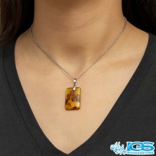 گردنبند سنگ کهربا بدون زنجیر