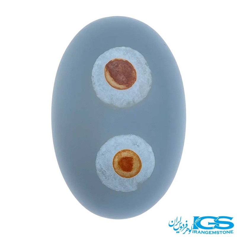 نگین عقیق باباقوری اصل با طرح چشم‌مانند طبیعی