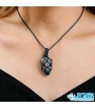 گردنبند سنگ گارنت لعل نارسنگ مکرومه بافی