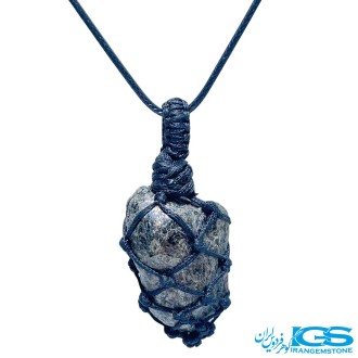 گردنبند سنگ گارنت لعل نارسنگ مکرومه بافی