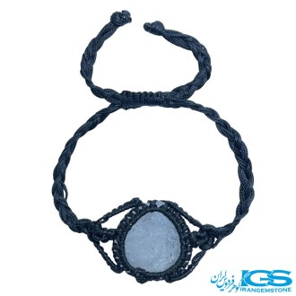 دستبند سنگ کریستال کوارتز مکرومه بافی