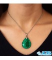 گردنبند سنگ مالاکیت اصل (بدون زنجیر) آرامش‌بخش