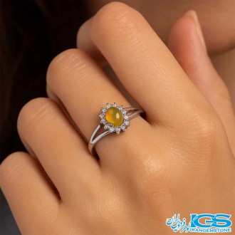 انگشتر نقره اوپال استرالیا | سنگی درخشان و کمیاب با بازی رنگ بینظیر