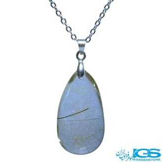 گردنبند سنگ روتایل طلایی (بدون زنجیر) | جذابیت و انرژی مثبت