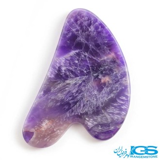 سنگ گواشا آمیتیست اصل برای ماساژ صورت و کاهش چین و چروک