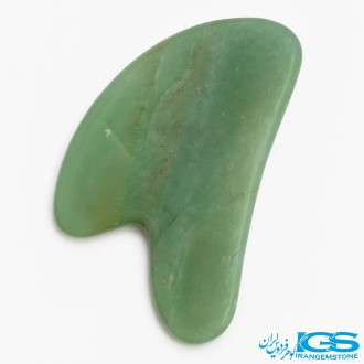 ابزار گواشا سنگ یشم سبز طبیعی برای ماساژ صورت و زیبایی پوست